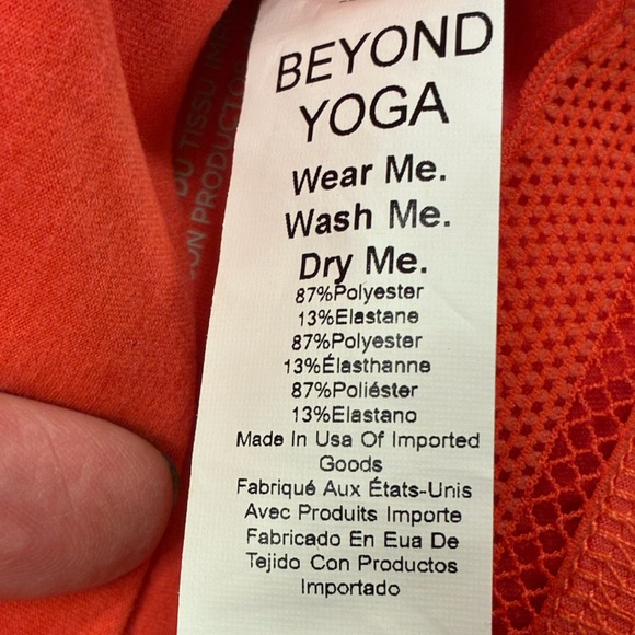 NWT BEYOND YOGA Spacedye Allure Lace High Cropped Tank Rashh Coral Size Small - Picture 8 of 9
